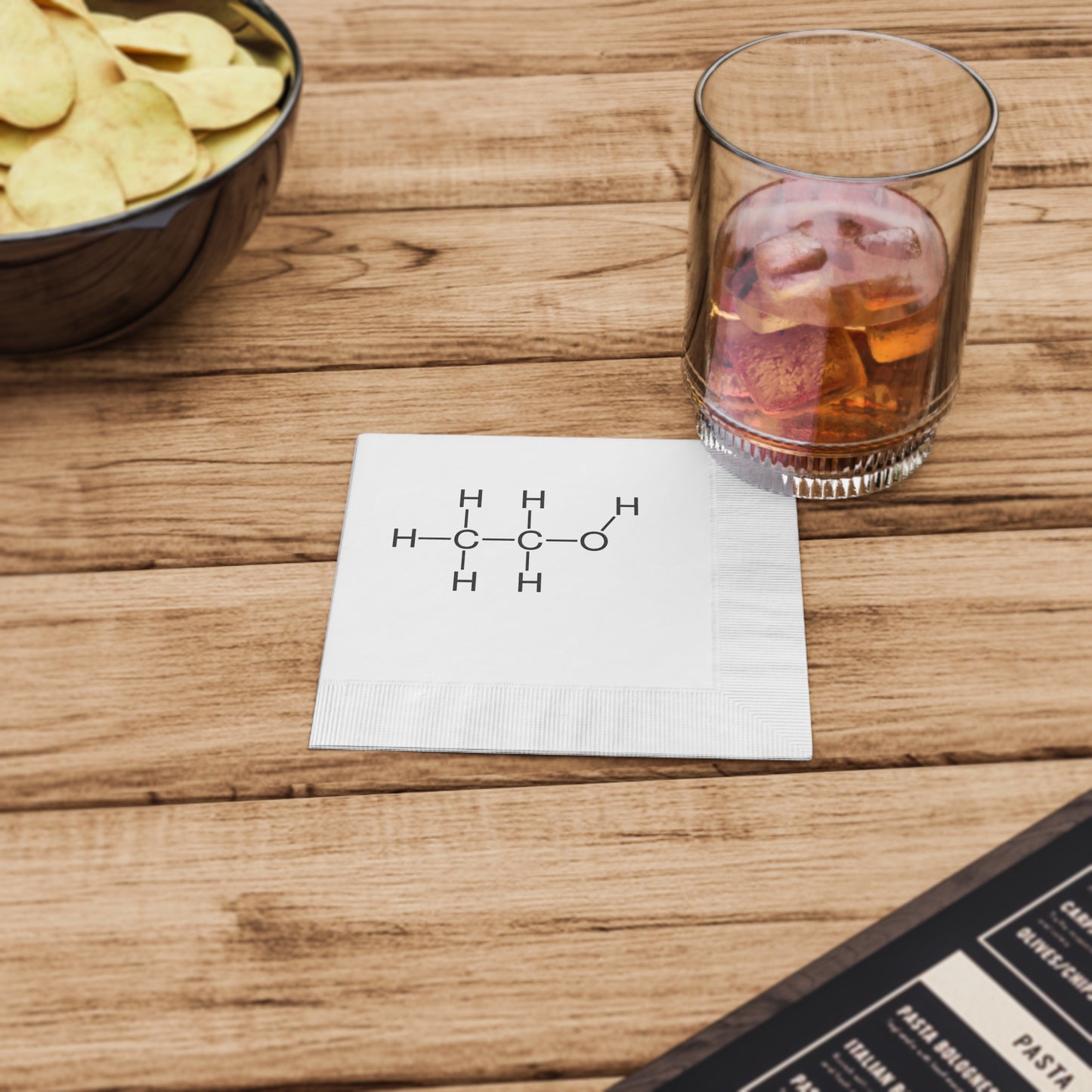 Alcohol Cocktail Napkins — White Paper Beverage Napkins